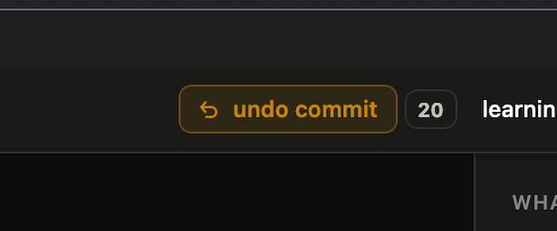 the undo button naming the specific last action ("undo commit")
